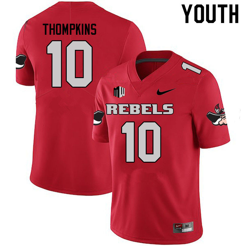 Youth #10 Fred Thompkins UNLV Rebels College Football Jerseys Sale-Scarlet